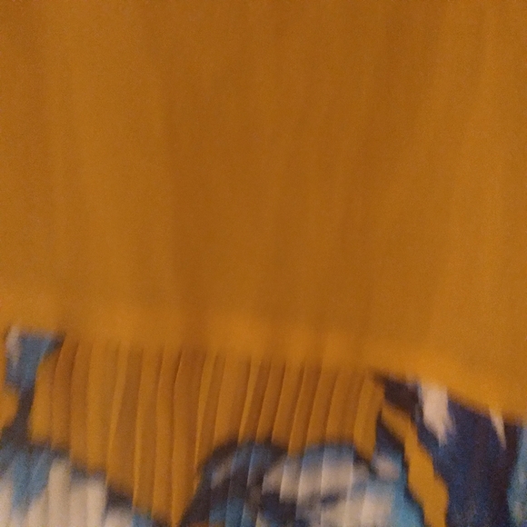 Fever Yellow and Blue Leaf Print Sleeveless Summer Dress XL - Picture 7 of 11